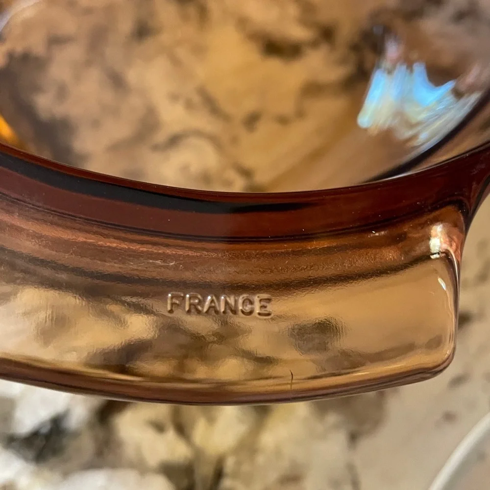 Vision Amber Glass Double Boiler Insert Only Corning Ware France V-20-B